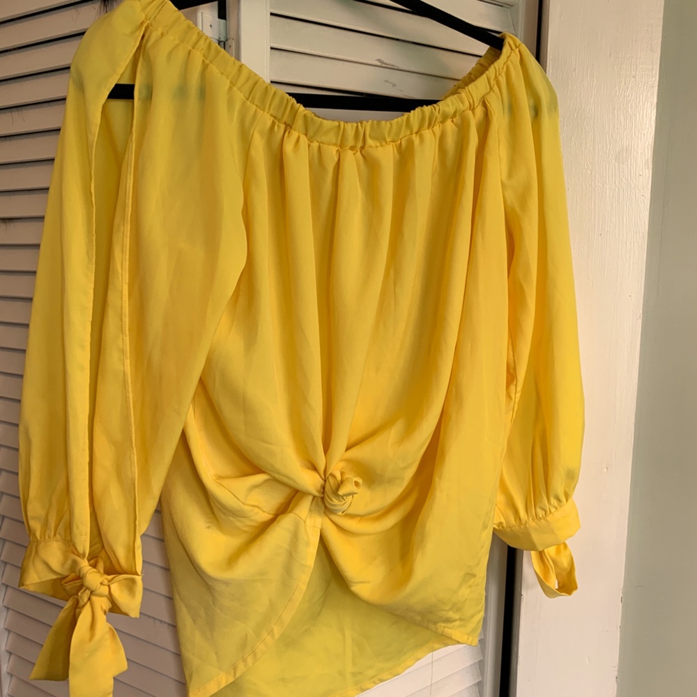 Off the Shoulder Yellow Blouse